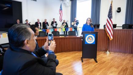 AD15 Swearing in Ceremony Asm. Farias speaking on podium