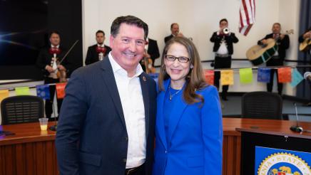 AD15 Swearing in Ceremony Asm. Farias with Senator Tim Grayson