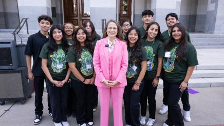 Group Photo Annual Chicano Latino Youth Leadership Project Day Press Conference