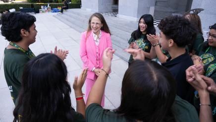 Photo of Asm. Farias and guests Annual Chicano Latino Youth Leadership Project Day Press Conference