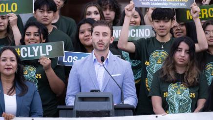 Photo of guest speaker Annual Chicano Latino Youth Leadership Project Day Press Conference