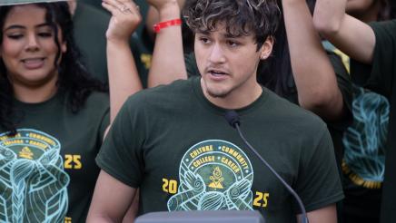 Photo of guest speaker Annual Chicano Latino Youth Leadership Project Day Press Conference